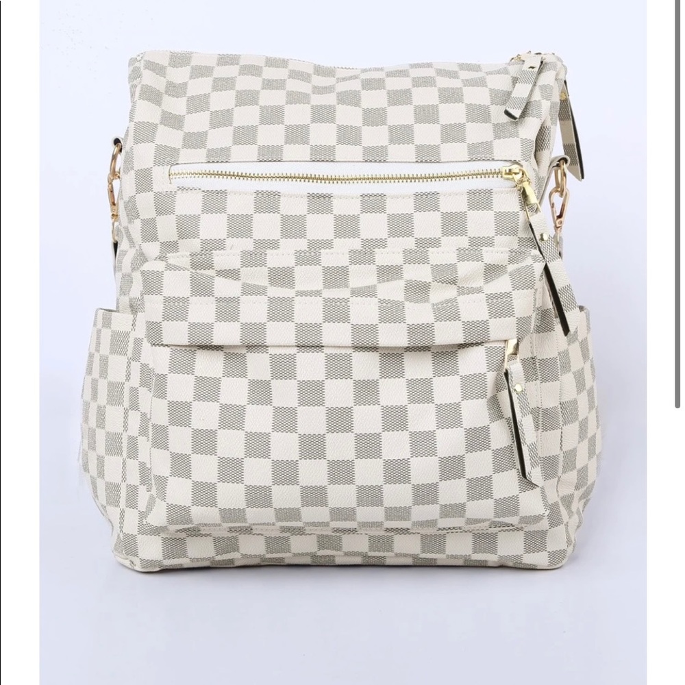 Checkered Backpack/Purse